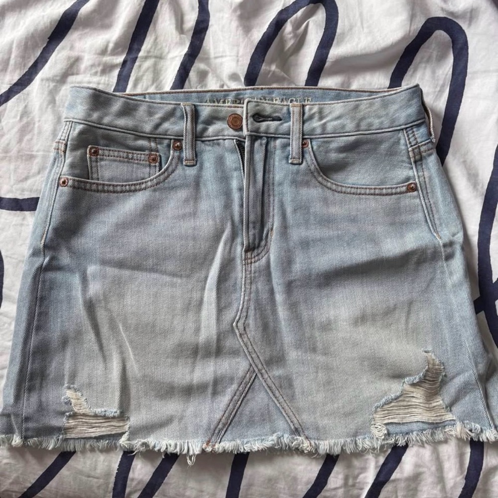 American Eagle Outfitters Light Blue Denim Skirt